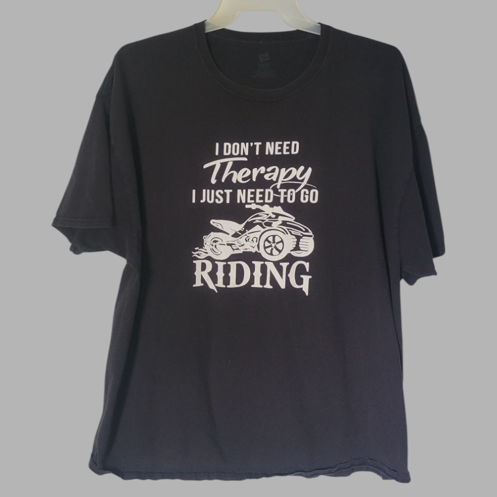 Motorcycle Graphic Tee Men’s 3XL Black Biker Shirt Cotton Crew Neck